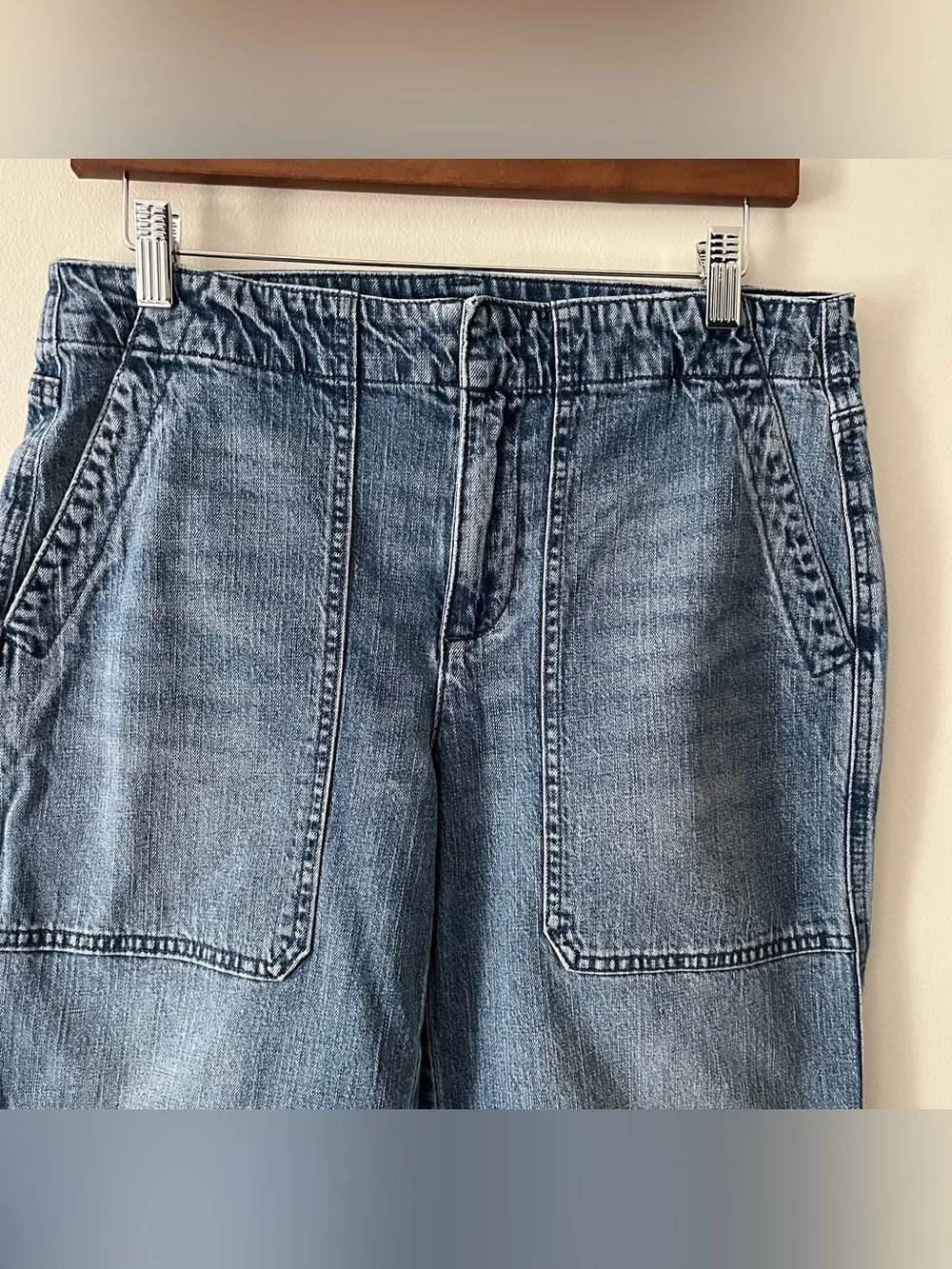 Talbot’s Linen Blend Straight Crop Utility Style Jeans Sz 6
